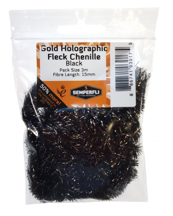 Semperfli Gold Holographic Fleck Chenille 15mm
