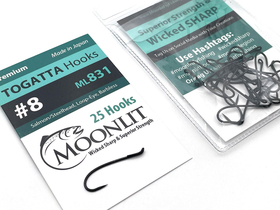 Moonlit TOGATTA ML831 Premium Barbless Salmon Hook (25 pack)