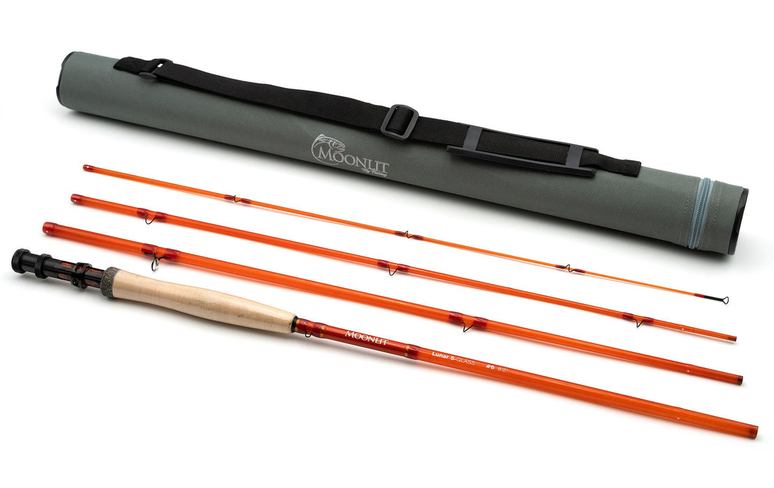 6wt Moonlit Lunar S-GLASS Fiberglass Fly Rod w/case