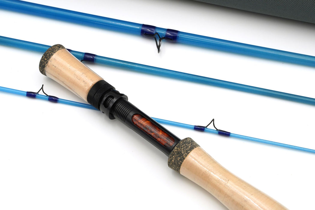 8wt Moonlit Lunar S-GLASS Fiberglass Fly Rod w/case & Fighting Butt