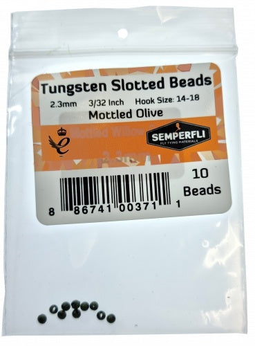 Semperfli Mottled Slotted Tungsten Beads