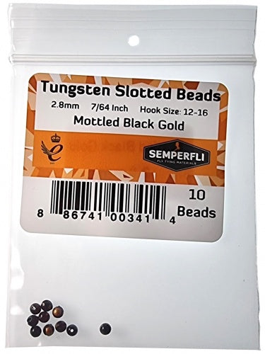 Semperfli Mottled Slotted Tungsten Beads