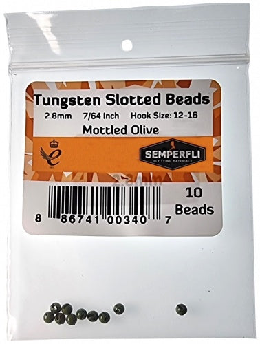 Semperfli Mottled Slotted Tungsten Beads