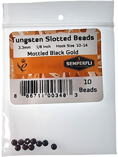 Semperfli Mottled Slotted Tungsten Beads