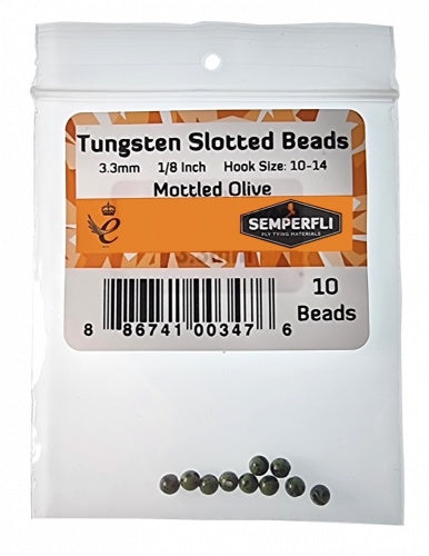 Semperfli Mottled Slotted Tungsten Beads