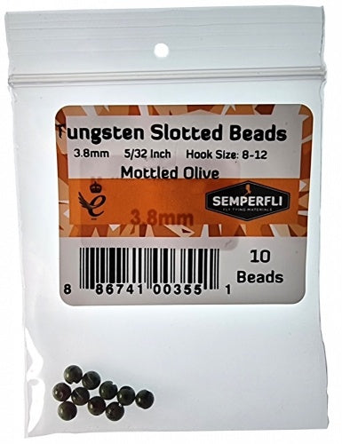 Semperfli Mottled Slotted Tungsten Beads