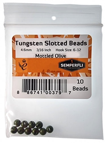 Semperfli Mottled Slotted Tungsten Beads