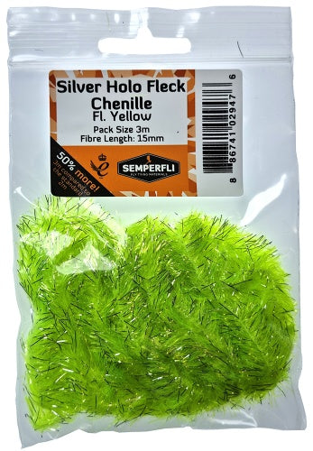 Semperfli Silver Holographic Fleck Chenille 15mm