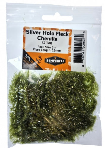 Semperfli Silver Holographic Fleck Chenille 15mm