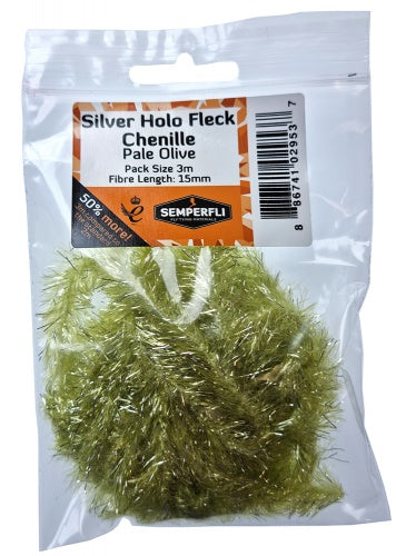 Semperfli Silver Holographic Fleck Chenille 15mm