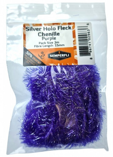 Semperfli Silver Holographic Fleck Chenille 15mm