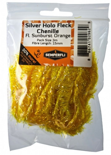 Semperfli Silver Holographic Fleck Chenille 15mm