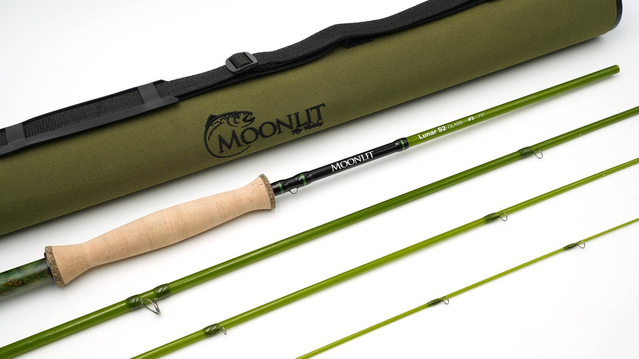 Moonlit Lunar S2-GLASS Fiberglass Fly Rod w/case (NEW MODEL)