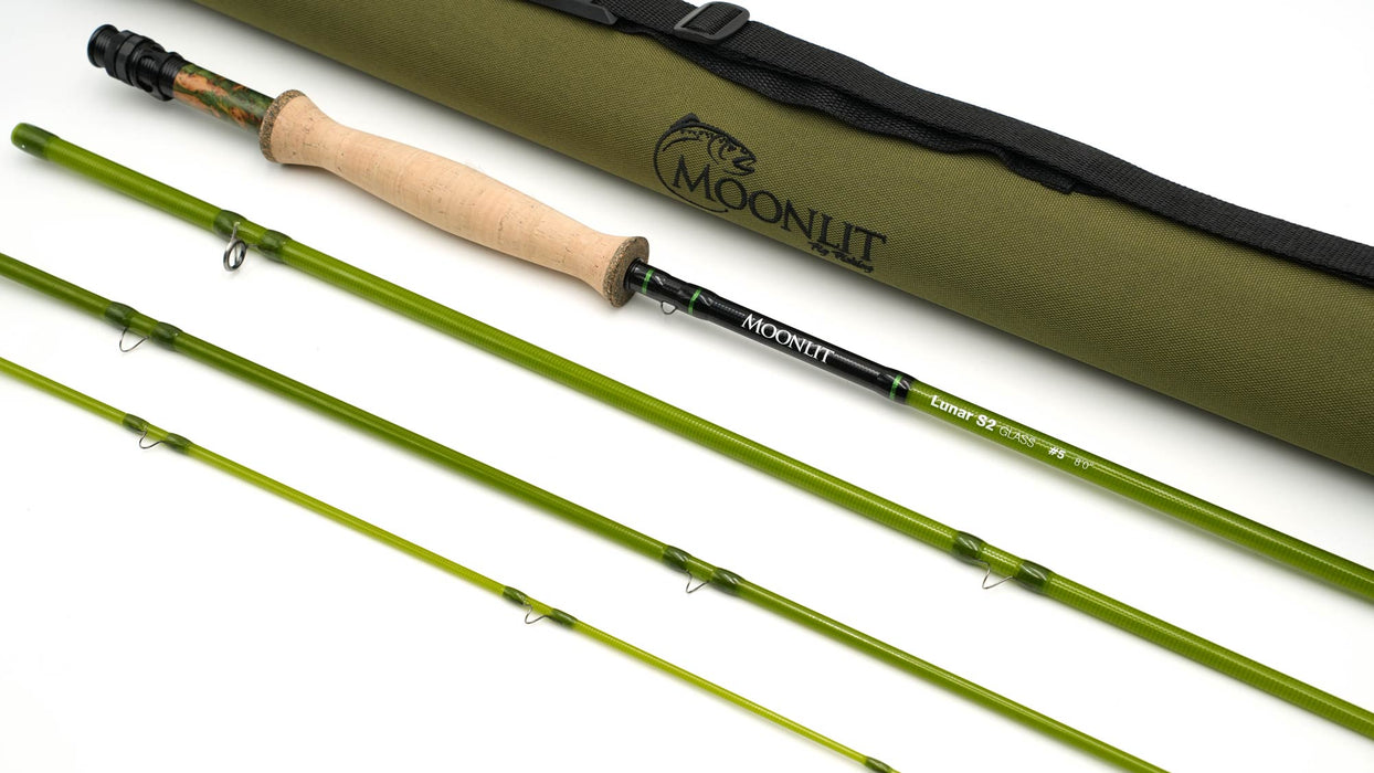 Moonlit Lunar S2-GLASS Fiberglass Fly Rod w/case (NEW MODEL)