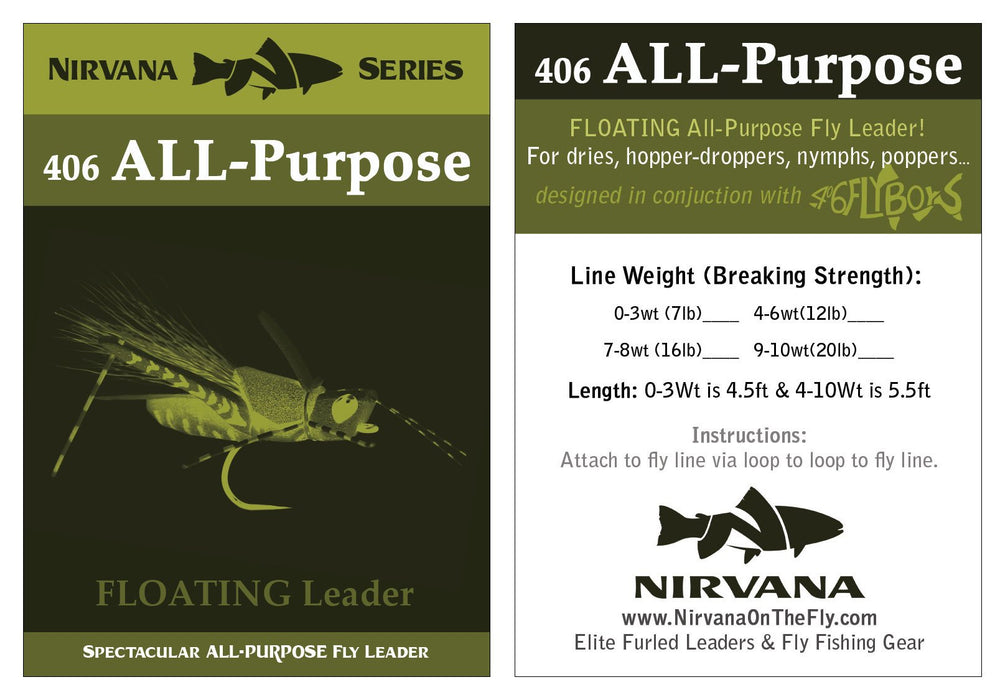 406 All-Purpose Furled Leader (FLOATING Fly Fishing Leader)