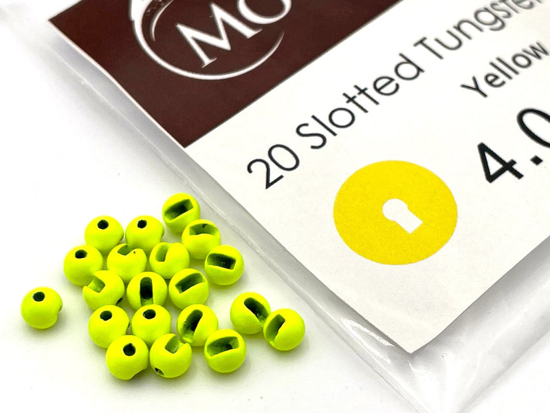 Slotted Tungsten Beads - Yellow