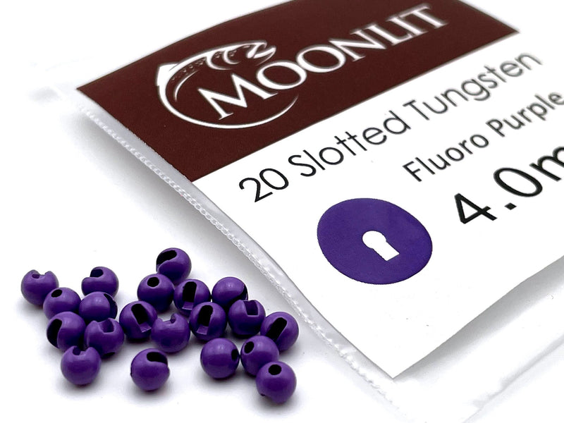 Slotted Tungsten Beads - Fluoro Purple
