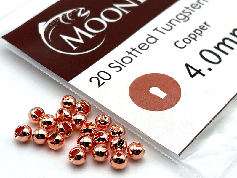 Slotted Tungsten Beads - Copper