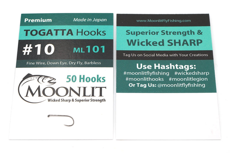 Moonlit TOGATTA ML101 Premium Barbless Hook (50 pack)